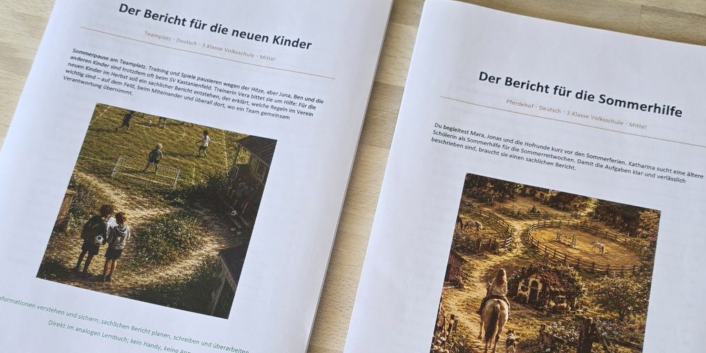 SAMESCA Lernbuch Teamplatz und SAMESCA Lernbuch Pferdehof zum Deutsch lernen mit Geschichten in der 3. Klasse